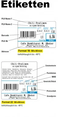 Preisrechnende Waage mit Etikettendrucker 6/15kg