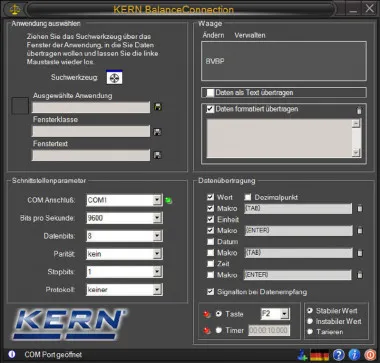 Waagen Software KERN Balance Connection